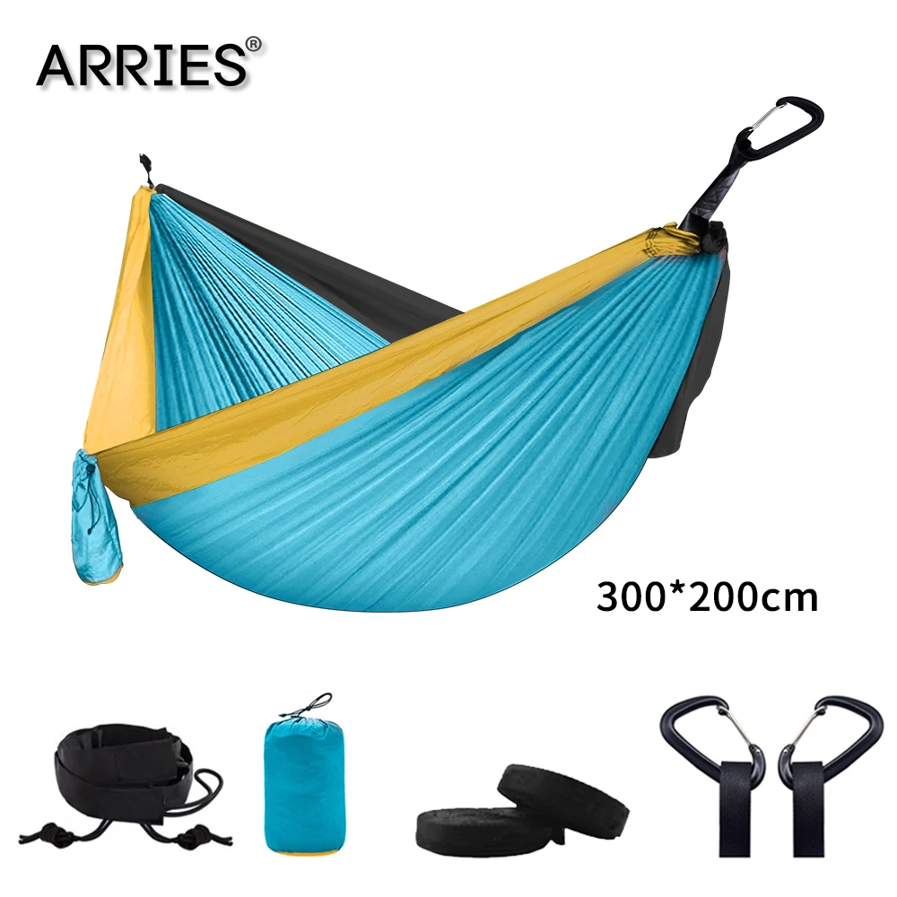 

Нейлоновый гамак для взрослых, кемпинг, наружная альпинизма, путешествия, выживания, садовые качели, Охотничья спальная кровать, портативны...