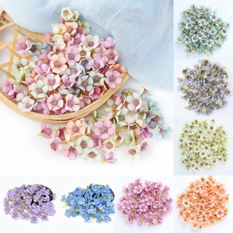 

100pcs 2.5cm Wedding Silk Cloth Flower Head DIY Handmade Materials Artificial Flower Costume Decoration Creative Bud