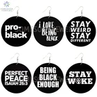 SOMESOOR Love Be Pro-деревянные серьги-подвески в виде надписей черного цвета с различными напечатанными петлями для подарка женщине