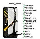 Закаленное защитное стекло 9D для Xiaomi POCO M3 C3 F3 X3 NFC X2 M2 F2 Pro Mi 11X 11 Lite 11i
