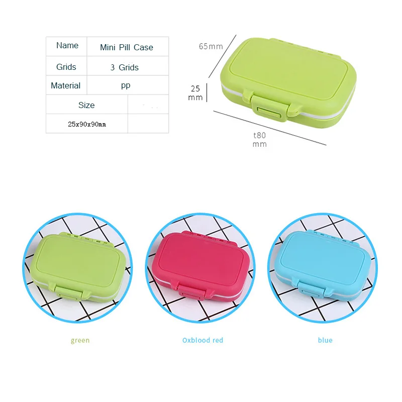 

Pill box, pill box, dispenser, pill box, medical kit, mini storage box, holder, pill dispenser, 3 compartments