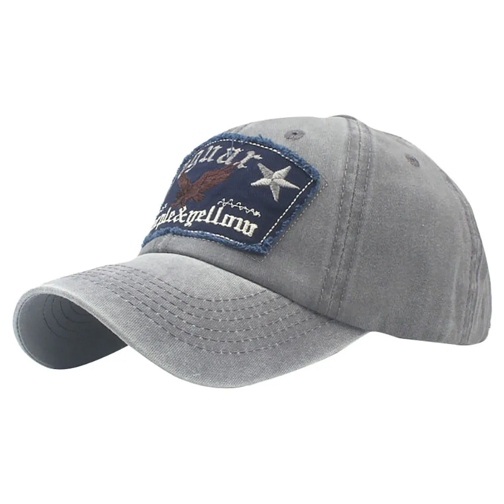 Винтажная Кепка в стиле ретро из джинсовой ткани с буквенным принтом бейсбольная