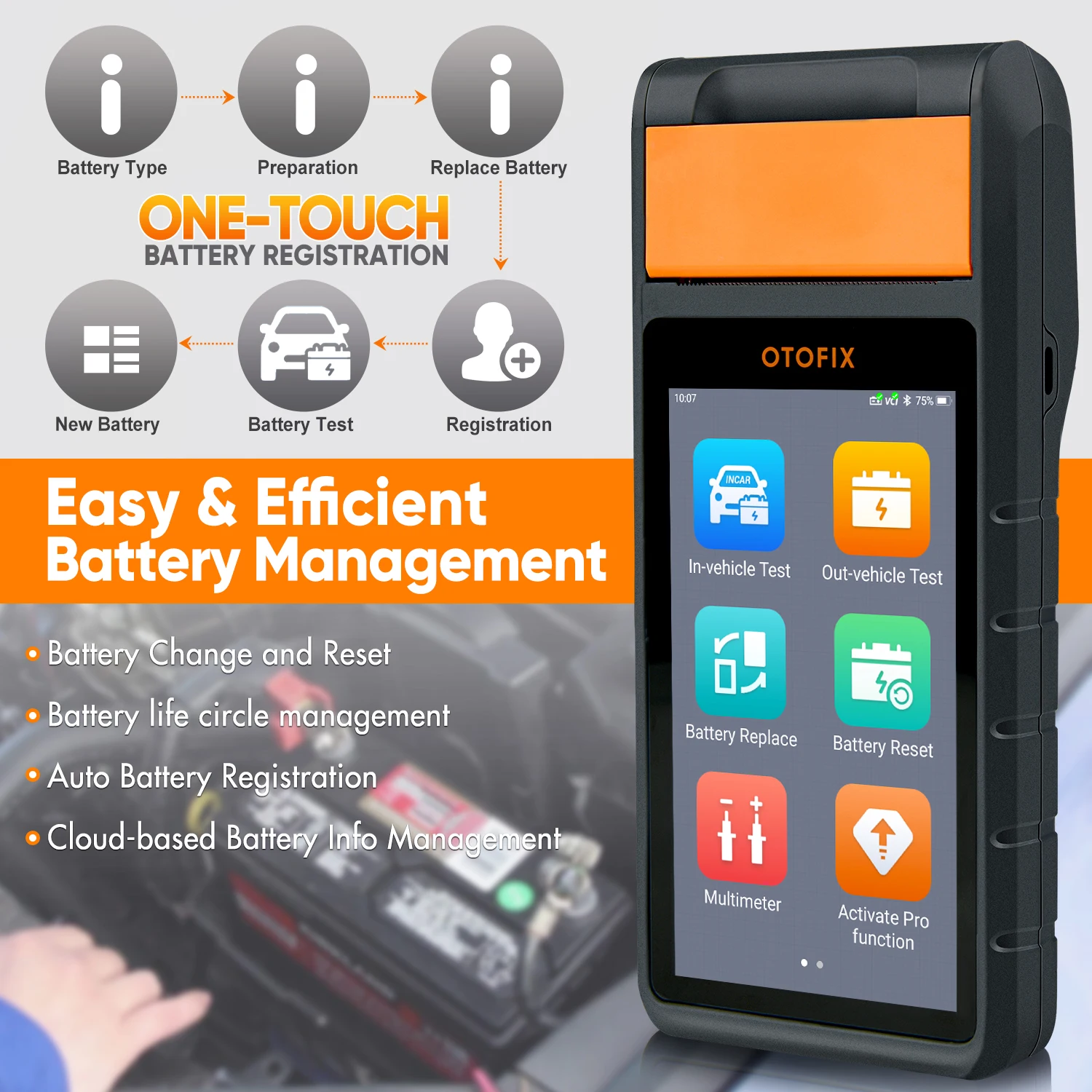 Тестер батареи Autel OTOFIX BT1 тестер анализа OBD2 VCI полный диагностический инструмент