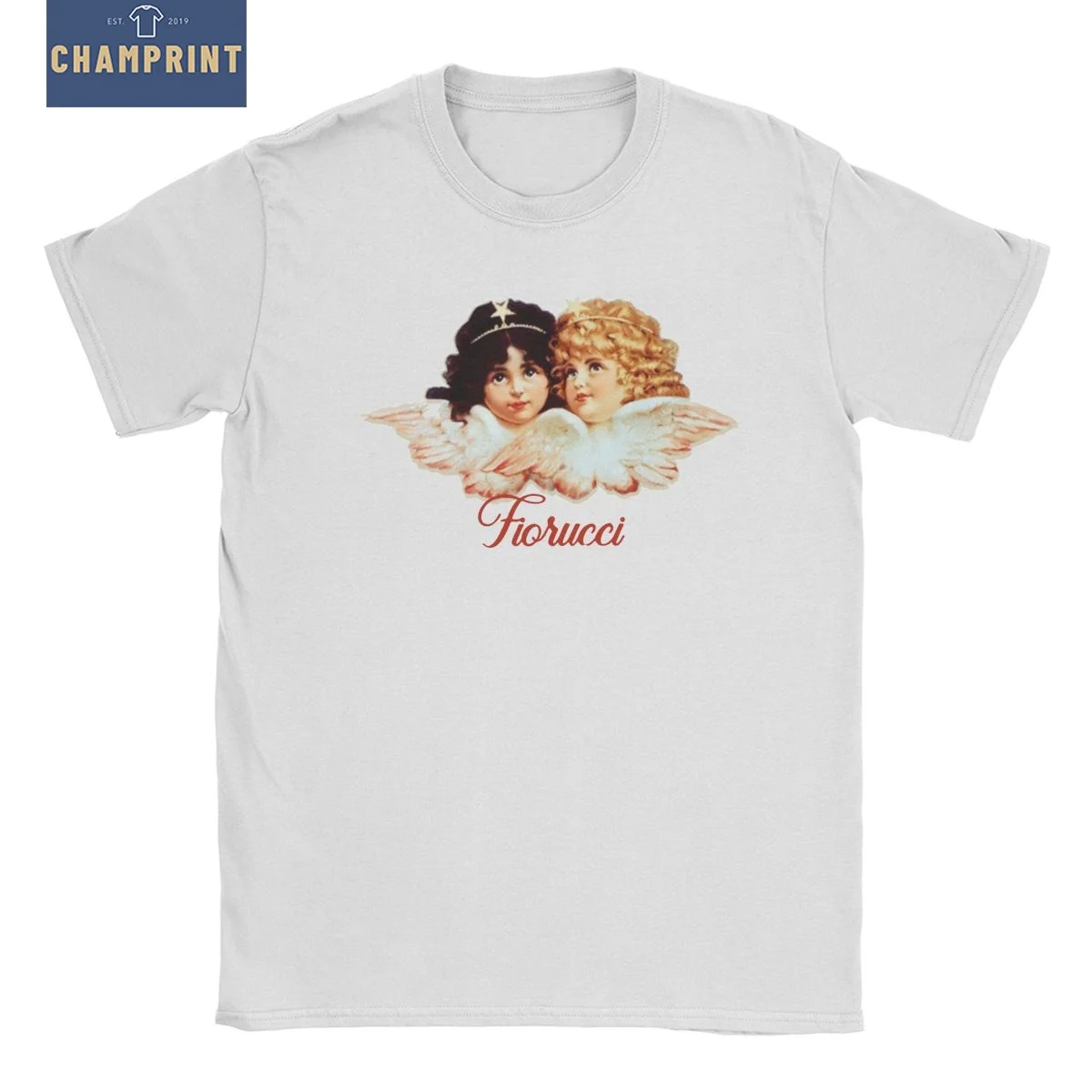 Модная Винтажная Футболка Fiorucci Cherubs, Мужская хлопковая футболка с круглым вырезом, кавайная футболка с коротким рукавом, одежда 4XL 5XL