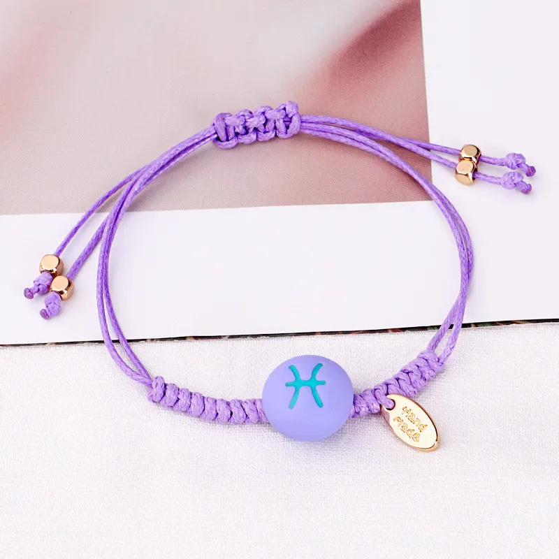 Плетеный кожаный браслет 12 созвездий Лев дева весы тканый для пары дружбы мужчин