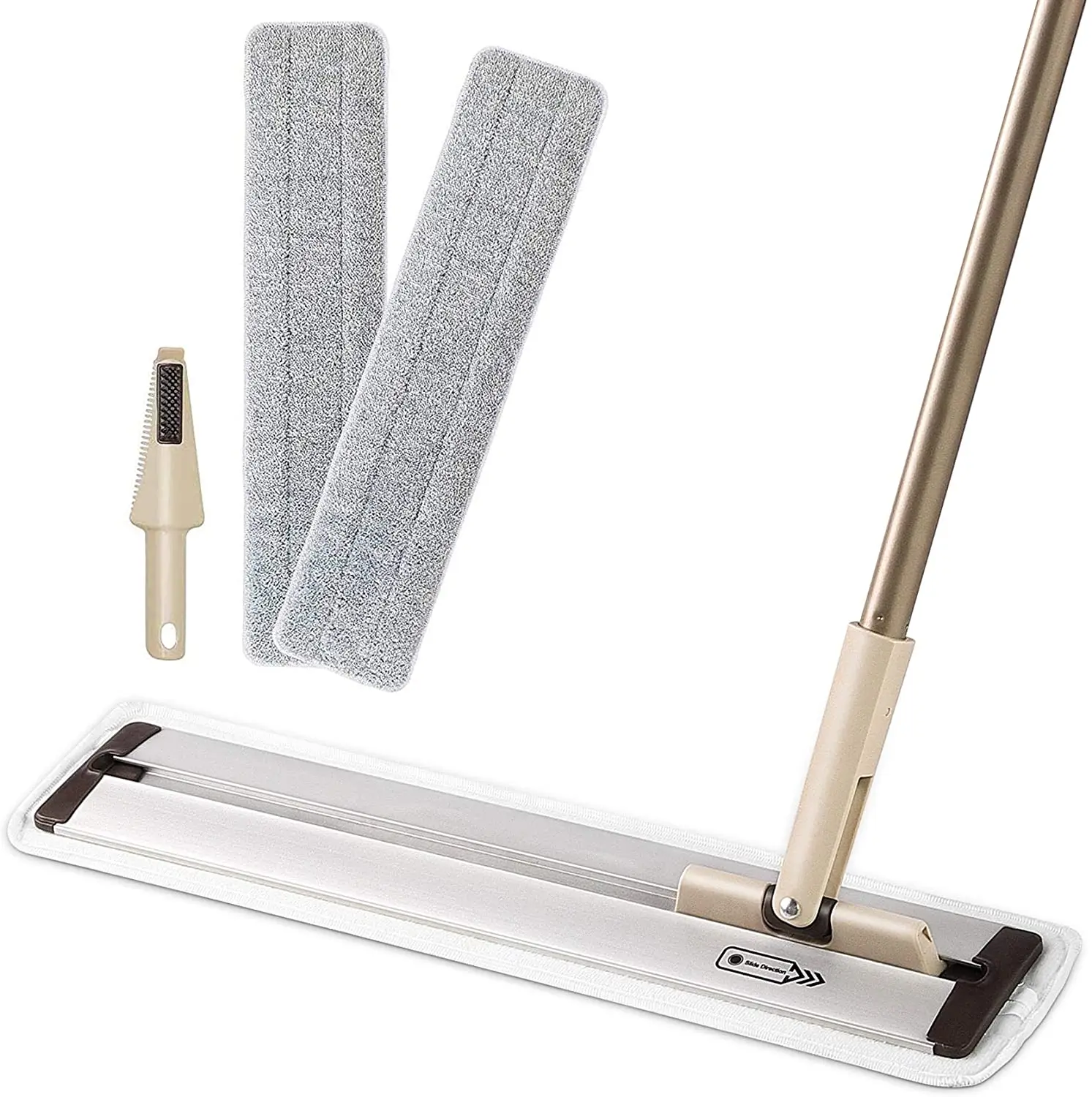 

Yocada Aluminum Head Flat Mops Microfiber Mop Designed for Bed Bottom Sofa Bottom and Hard-to-Reach Corners Cleaning
