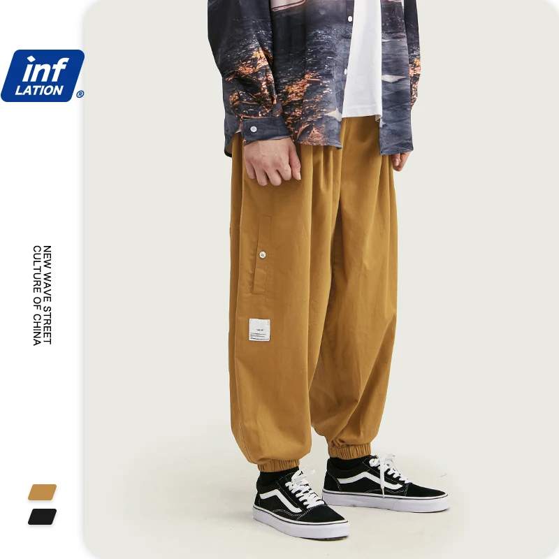 Мужские Широкие штаны для бега с дизайном INFLATION осенние мужские мешковатые