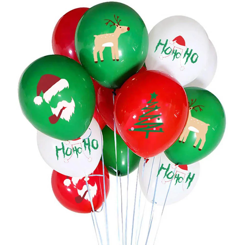 

50 Christmas Balloons Red Green and White Latex Balloons are Suitable for Christmas Parties School Classroom Decoration
