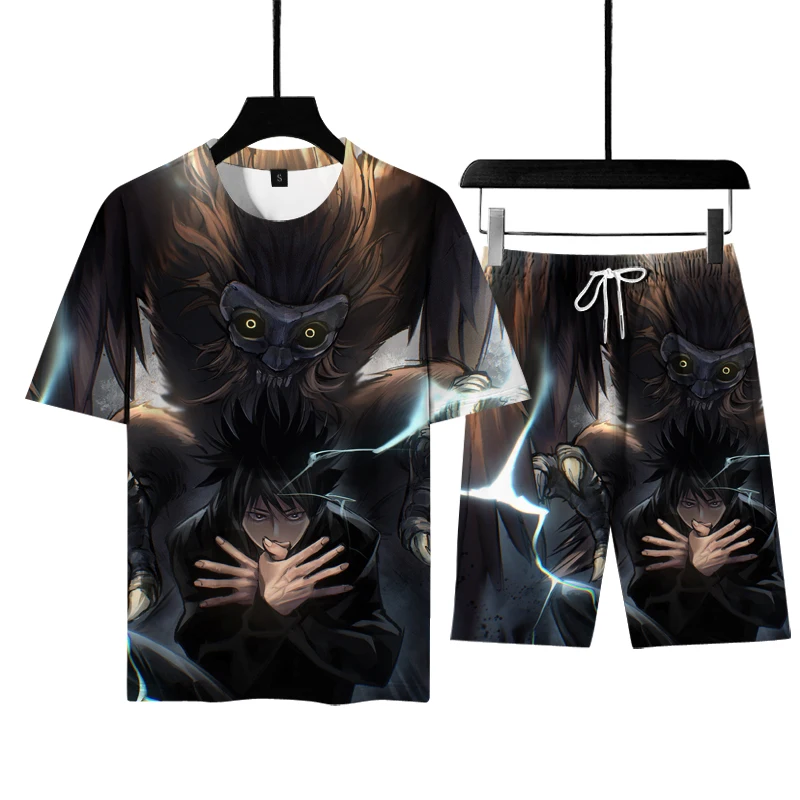 

Japanese Anime Fashion Trendy Men 2021 New Summer Men's 3d Printed Short-sleeved Suit Men's Short-sleeved Trousers Two-piece Sup