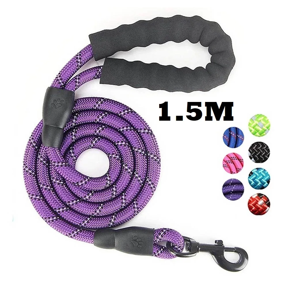 

Dog Leash Reflective Leash Pet Training Running Rope 7 Color Traction Rope for Large Dog Pet Walking Rope 1.5m Pet Supplies
