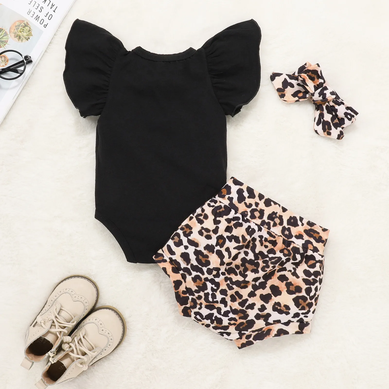 

Baby Kids Clothing Sets newborn Infant Baby Girl Romper Bodytsuit+leopard Print Shorts Set Outfits деская дежда Ropa Teens