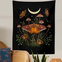 psychedelic butterfly tapestry wall hanging botanical mushroom chart hippie bohemian tapestries witchcraft home decor wall art