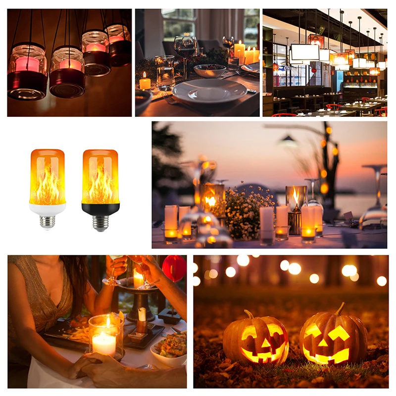 

E27 E14 LED Dynamic Flame Light Effect Fire Bulb Creative Flickering Emulation 85V-265V 220V 110V Corn Lamps For Home Decorative