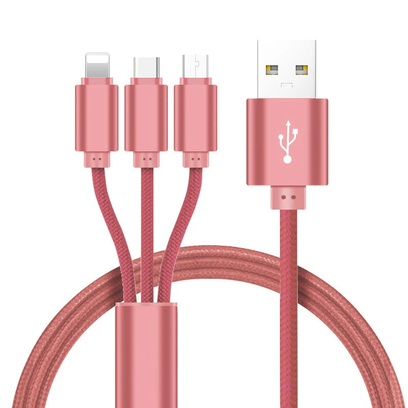 Кабель USB 3 в 1 2 для iPhone XS X 8 7 6 кабель Micro Type C Samsung S9 S8 быстрой зарядки А шнур