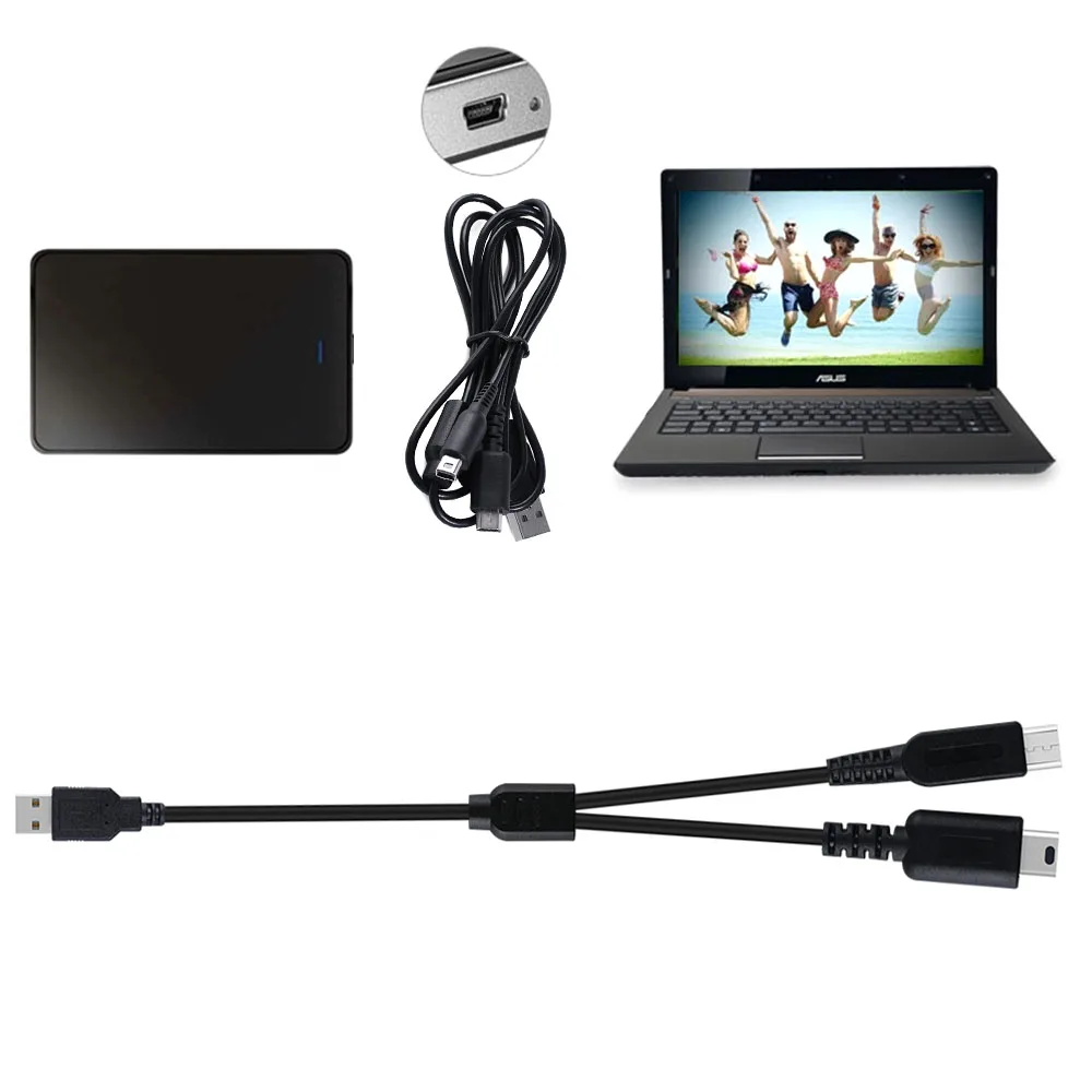 Mini SUB конекторы 1 2 м в USB зарядное устройство Кабель питания для синхронизации