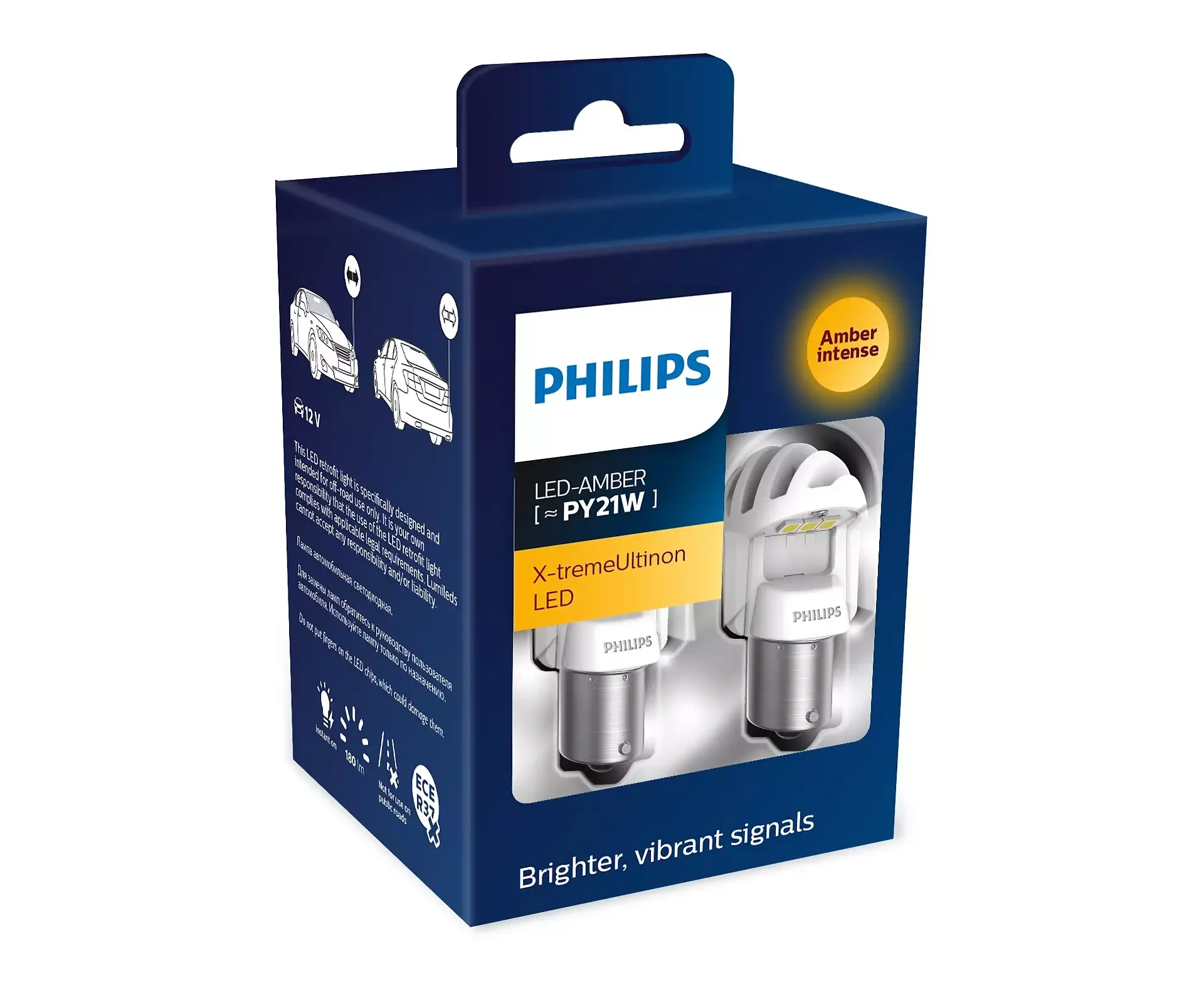 Светодиодная лампа PY21W 12V/24V LED (BAU15s) X tremeUltinon + CANbus 21W CEA PHILIPS 11498XUAXM|Сигнальная лампа| |