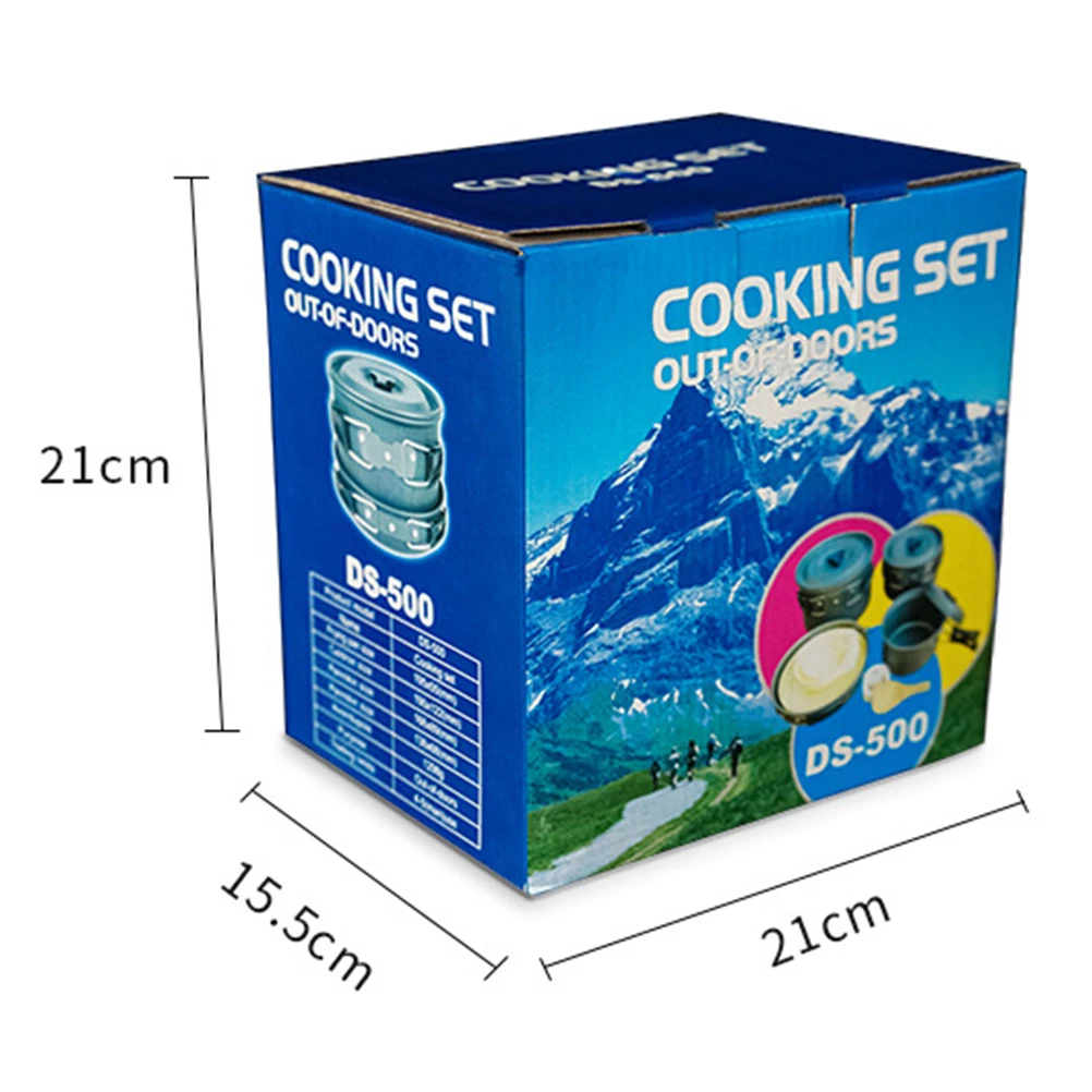 

4-5 People Outdoor Camping Cookware Combination Cookware Tableware Picnic Bowl Pot Pan Set Aluminium Alloy Nonstick Tableware