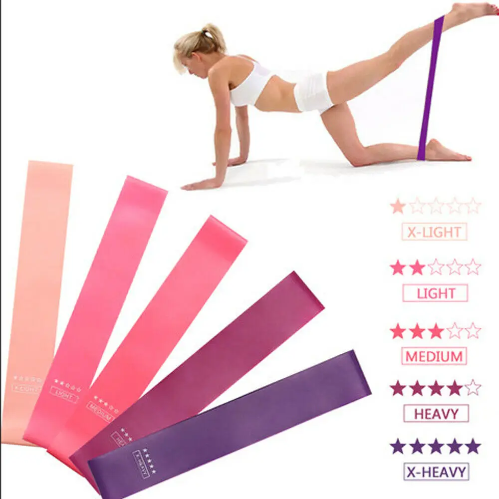 Эластичные резинки 5 уровней для фитнеса йоги спортивные тренировок резиновое