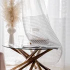 Занавеска гусиные лапки для гостиной, 2022, новая современная простая ажурная газовая занавеска с белым песком для балкона, кухни, столовой, спальни