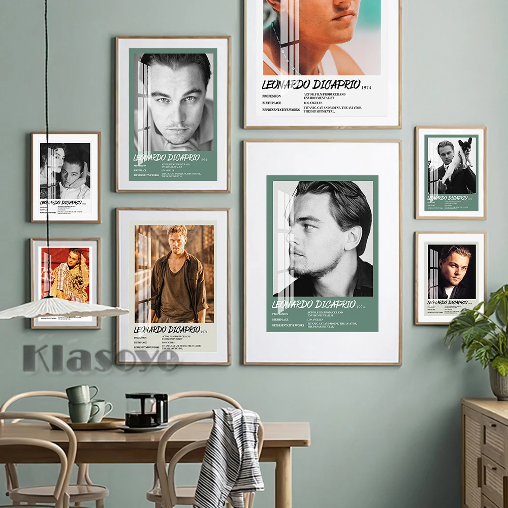 

Leonardo DiCaprio Famous Handsome Man Actor Poster Modern Canvas Painting Movie Star Photograph Wall Hanging Picture Home Decor
