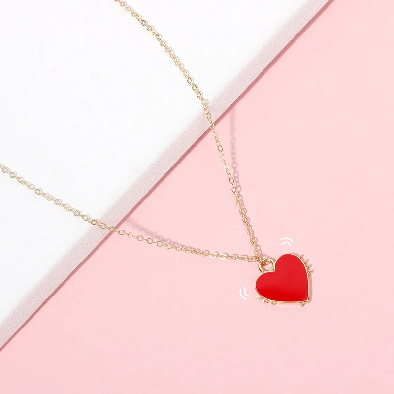 Женское длинное ожерелье с красным сердцем | Украшения и аксессуары