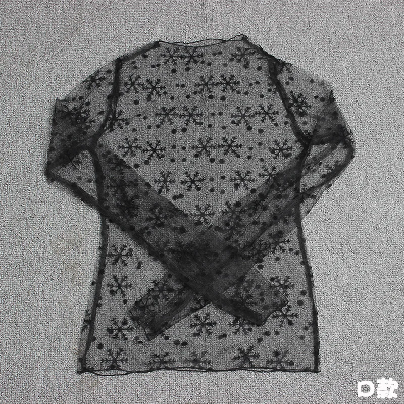 

Transparent Turtleneck Sexy Women See Through Transparent Mesh Tops Sheer Slim Ladies Cropped Stripeed Goth Blouse Shirt Blusas