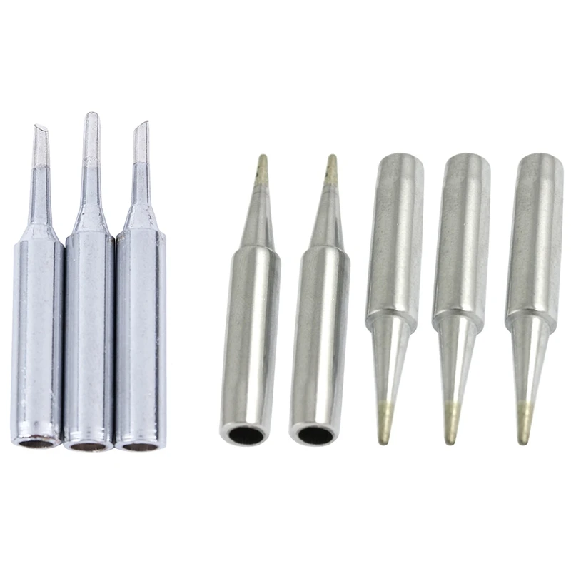 

5 Pcs 900M-T-B Replacing 1.2mm Point Dia Soldering Solder Iron Tip & 3Pcs 900M-T-2C 60W 2mm