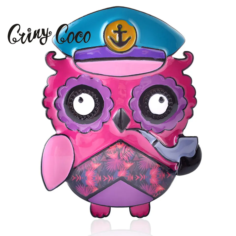 Cring Coco большой мультфильм животное пират сова броши и булавки для мужчин женщин