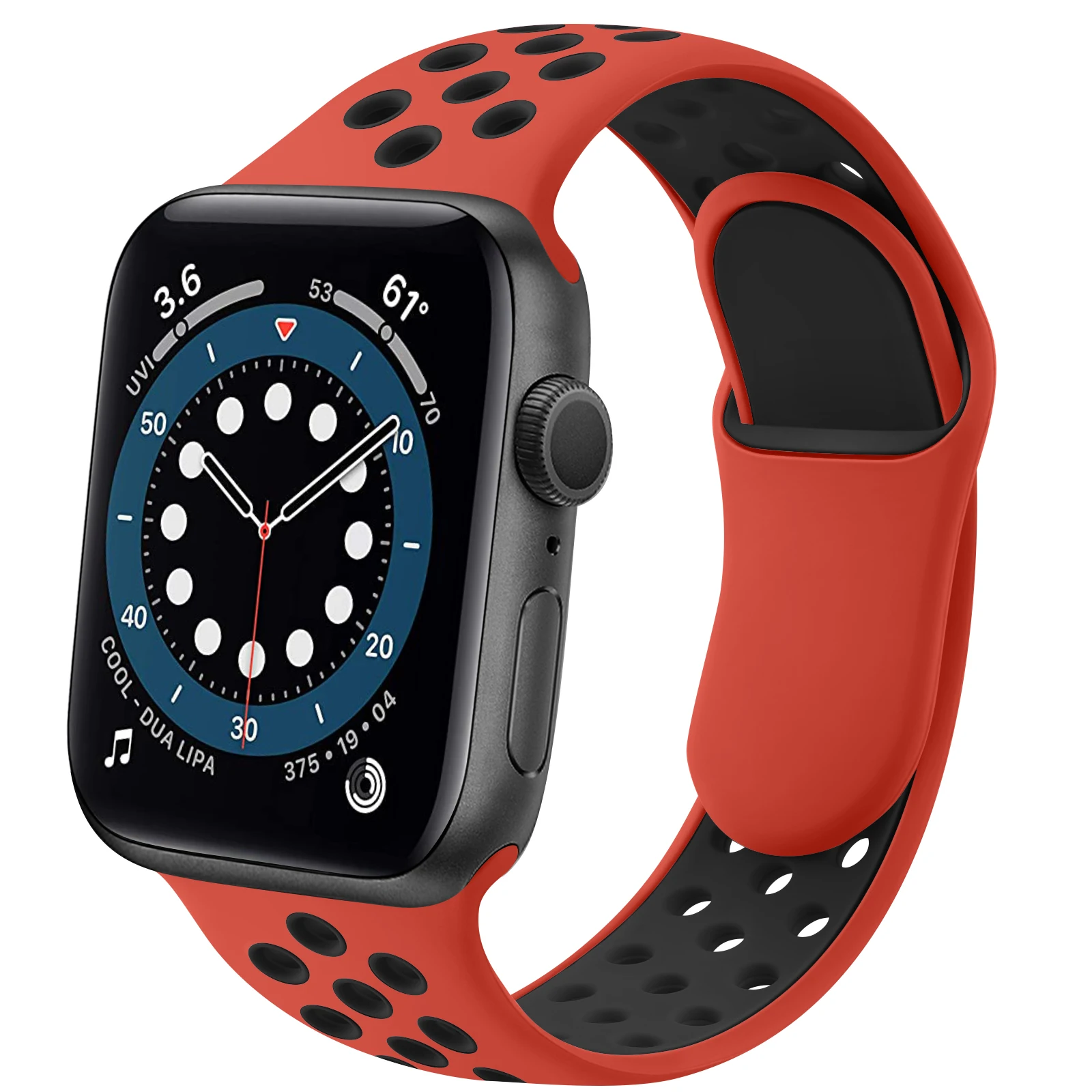 Silicone Watch Band Bracelet For Apple Sport Watch 41mm 45mm 38mm 42mm Strap Breathable Wristband For iWatch Series 7 6 5 4 3 2