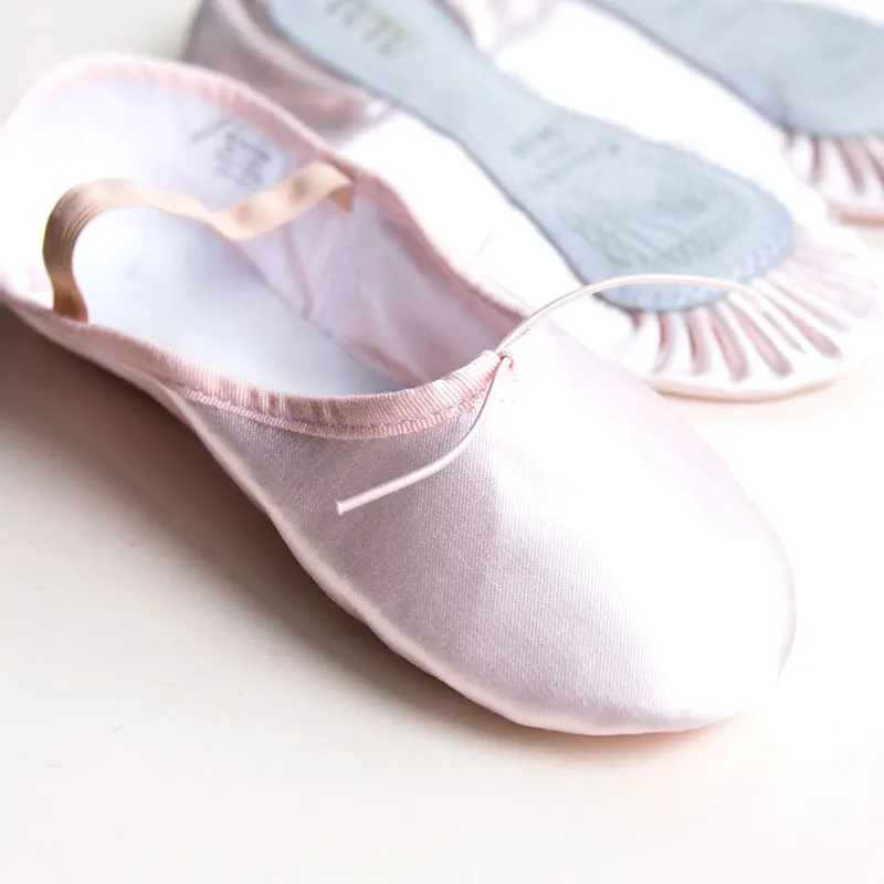 Профессиональные пуанты для балета Женская атласная балетная обувь с лентами