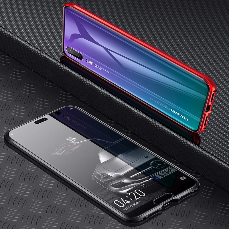 Роскошный магнитный металлический бампер на весь корпус, чехол для huawei P20 Pro чехол 360 прозрачный стеклянный чехол huawei P20Pro чехол P 20