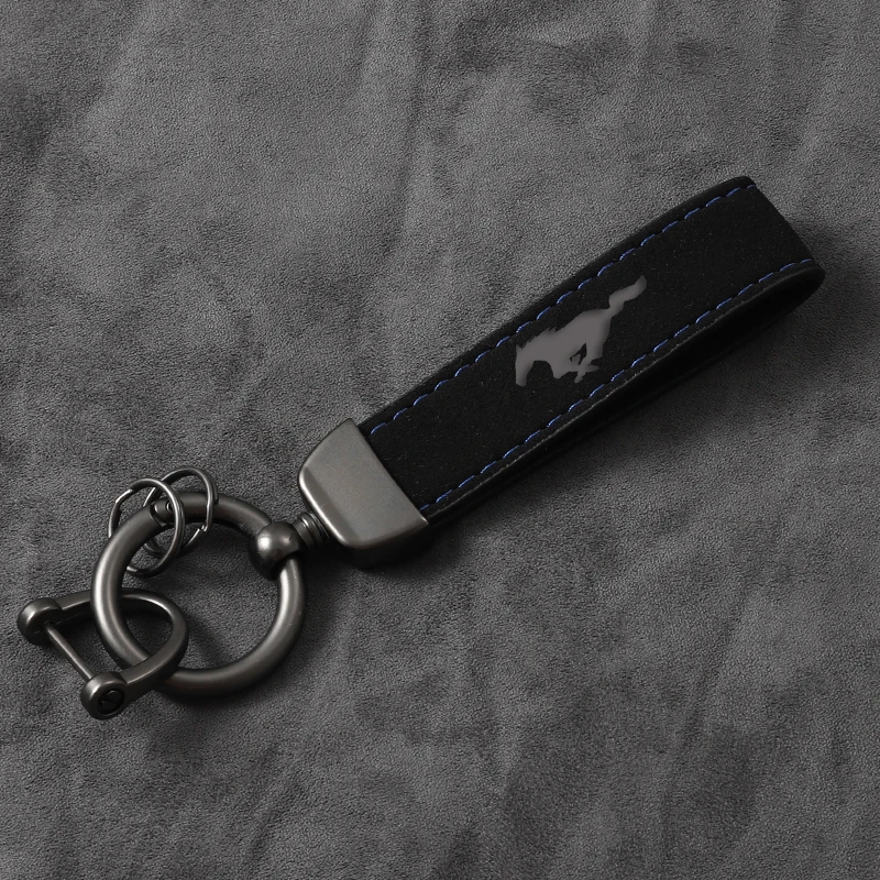 For Ford mustang GT 2005-2009 2020 2019 2018 2017 2016 SHELBY Car Styling New Fashion Leather Keychain Key Rings with car logo