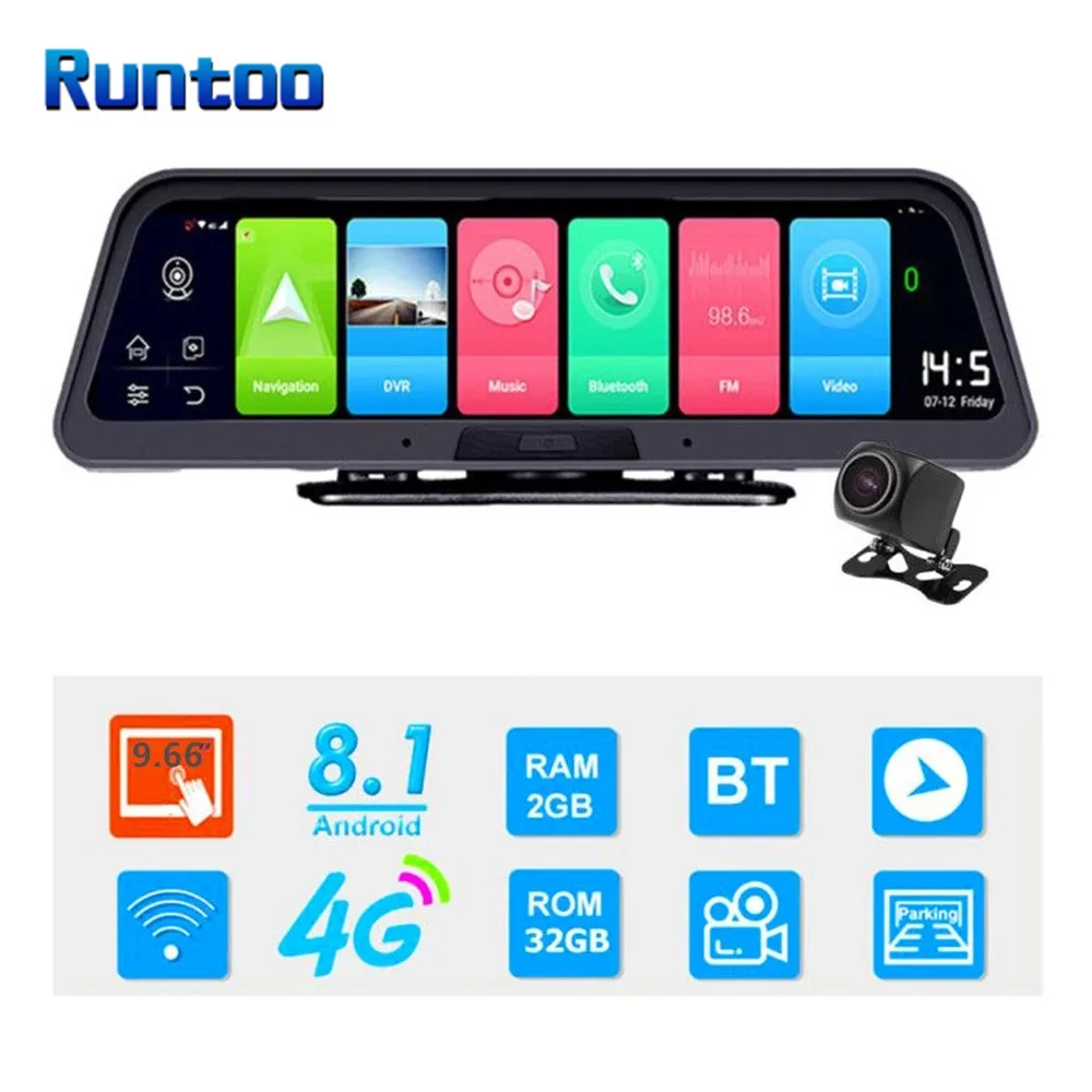 

Видеорегистратор-зеркало, 3 в 1, Android, 4G, 12 дюймов, Wifi, ADAS, GPS