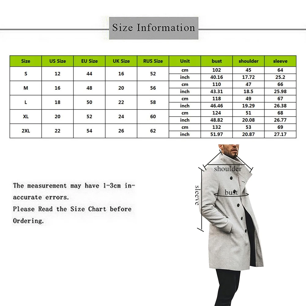 

Autumn Winter Mens Brand Trench Coat Streetwear Casual Solid Slim collar coats Long Coat Men Windbreaker Vintage Blends Coats