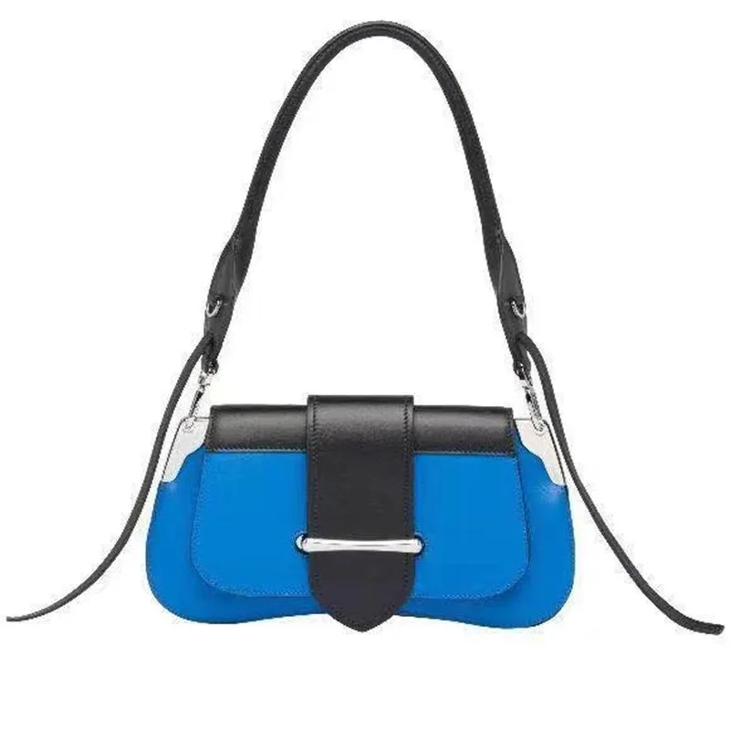 

Color 2020 Hit Matching Leather Saddle Bags Women Shoulder Slung Portable Brand Panelled Crossbody Bag Messenger Bags Sac A Main