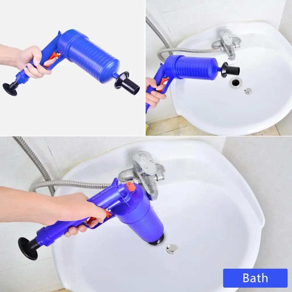

CN Pipe Plunger Drain Cleaner Air Pump Pressure Unblocker Sewer Sinks Basin Pipeline Clogged Remover Bathroom Kitchen Toilet