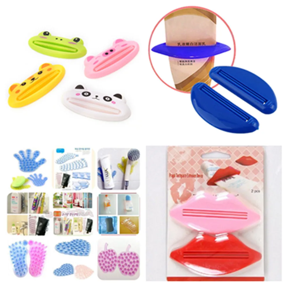 

Bathing Cap Tube Squeezer Bathroom Toothpaste Bathroom Suction Cup Reversible Anti-slip Soap Sucker For Mat Holder Mount