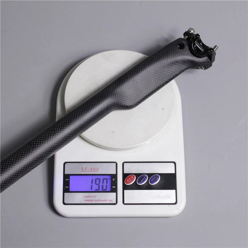 Черное углеродное волокно 20 мм смещение Подседельный штырь черное для езды на