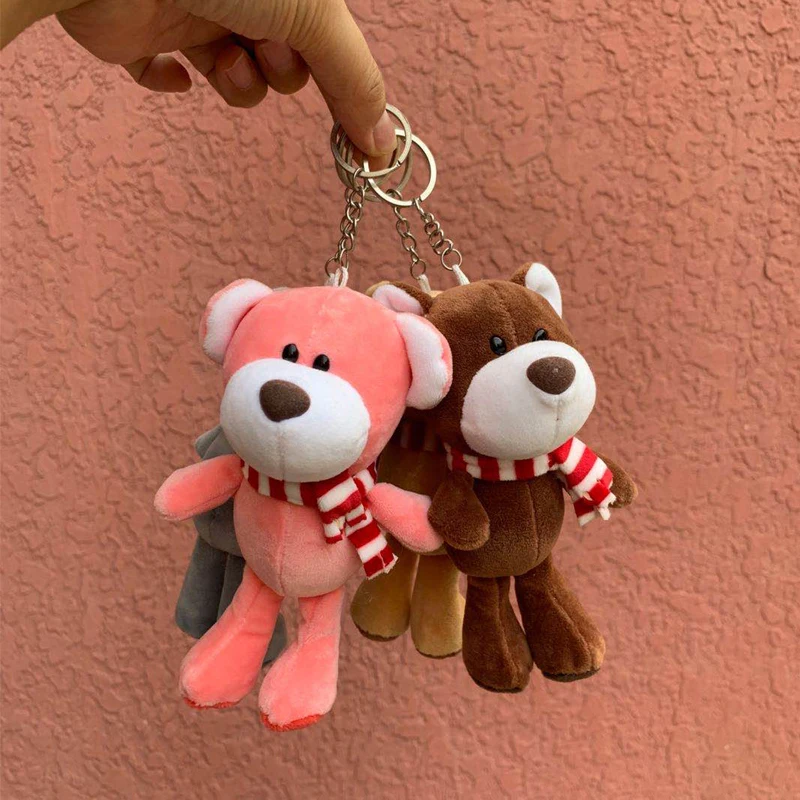 

Изысканный популярный красочный шарф медведь сумка Детская кровать кулон плюшевая игрушка хорошее качество мягкая Успокаивающая кукла Ро...