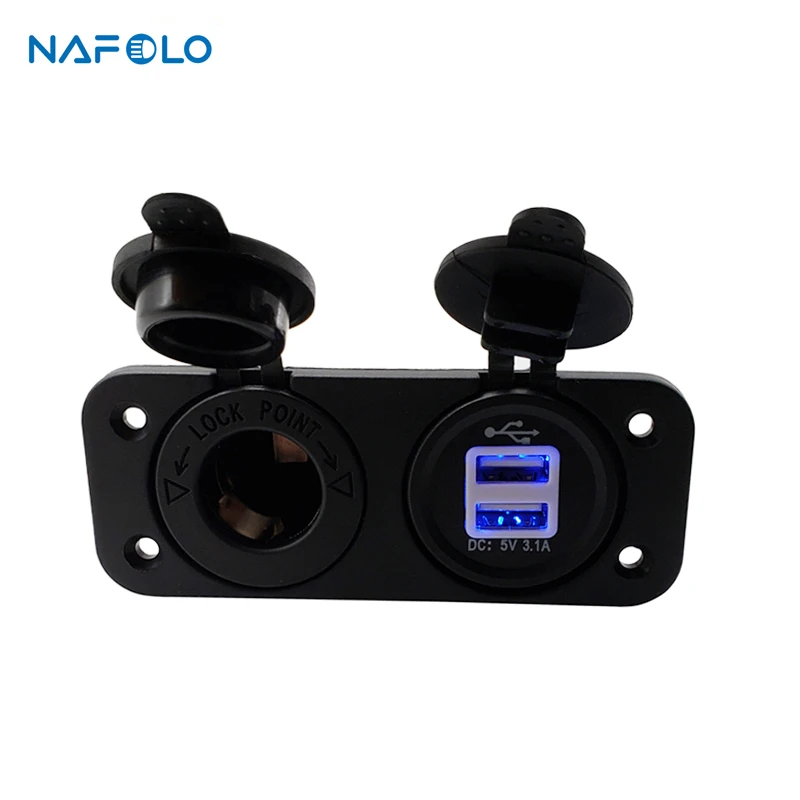 12V Dual USB Автомобильное зарядное устройство розетка для автомобильного