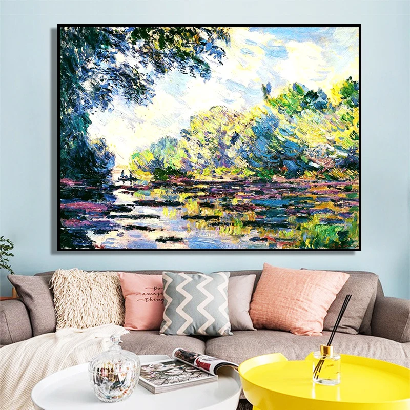 100% ручная роспись абстрактный Моне пейзаж картина маслом на холсте настенное