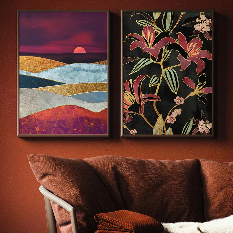 Абстрактная Скандинавская Пейзаж Wall Art постер С КАКТУСОМ &quotЗвездное небо&quot