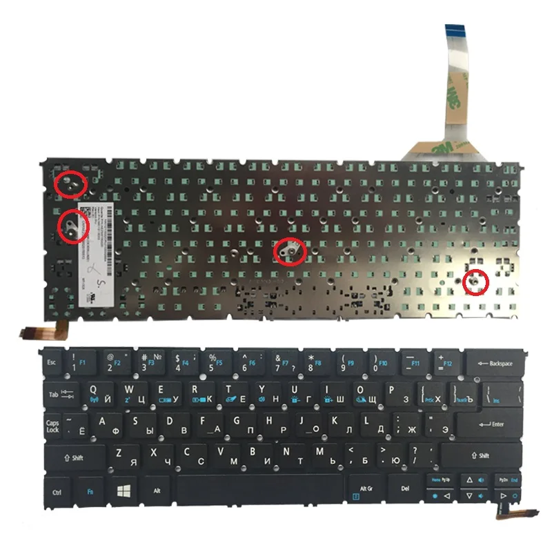 

Russian laptop keyboard FOR ACER R7 R7-371 R7-372 backlit RU keyboard black