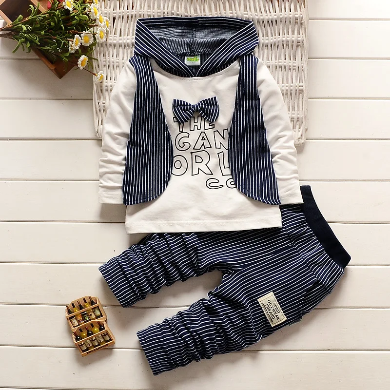 IENENS 2PC Children's Sets Boys Long Sleeves Outfits Clothing Kids Baby Boy Casual Cotton Tracksuits Clothes Hoodie + Trousers | Детская