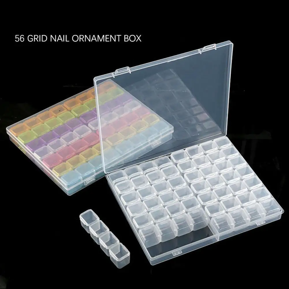 

56 Grids Detachable Nail Art Manicue Accessories Storage Box Container Organizer Compartment Ornaments Storage Box Rings Jewelry