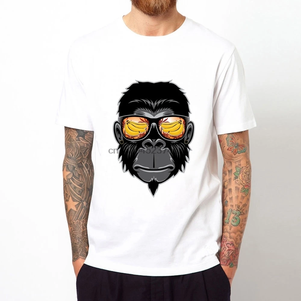 

Fashion Men Tops Monkey Printed Casual Short Sleeves T-shirt