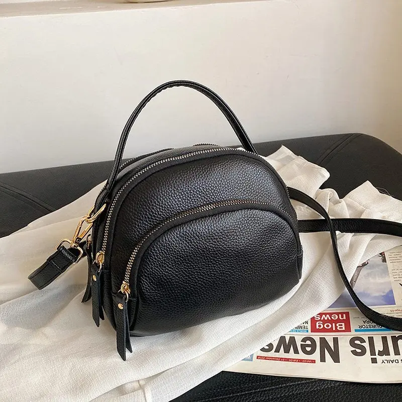 

Fashion Trend Luxury Designer Handbags For Women Genuine Leather Shell Casual Vintage Shoulder Bags Japanese Black Messenger Bag