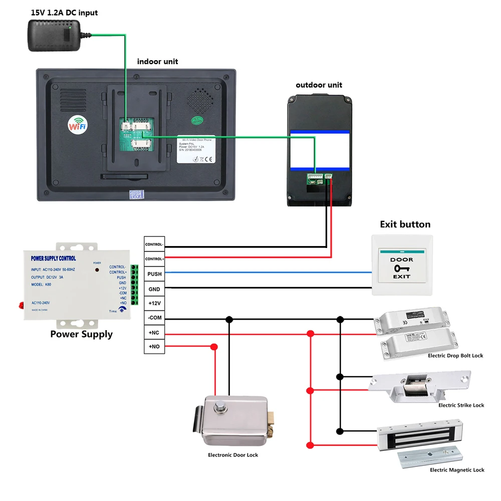

7'' Wifi Video doorbell System Wireless Video door Intercom phone Kits RFID Keyfob, Password IR Camera, Mobile phone APP Unlock