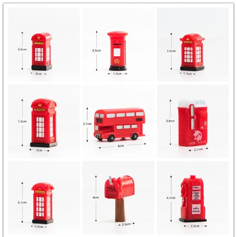 Красный почтовый ящик винтажные украшения Ретро автобус телефонная будка Лондон