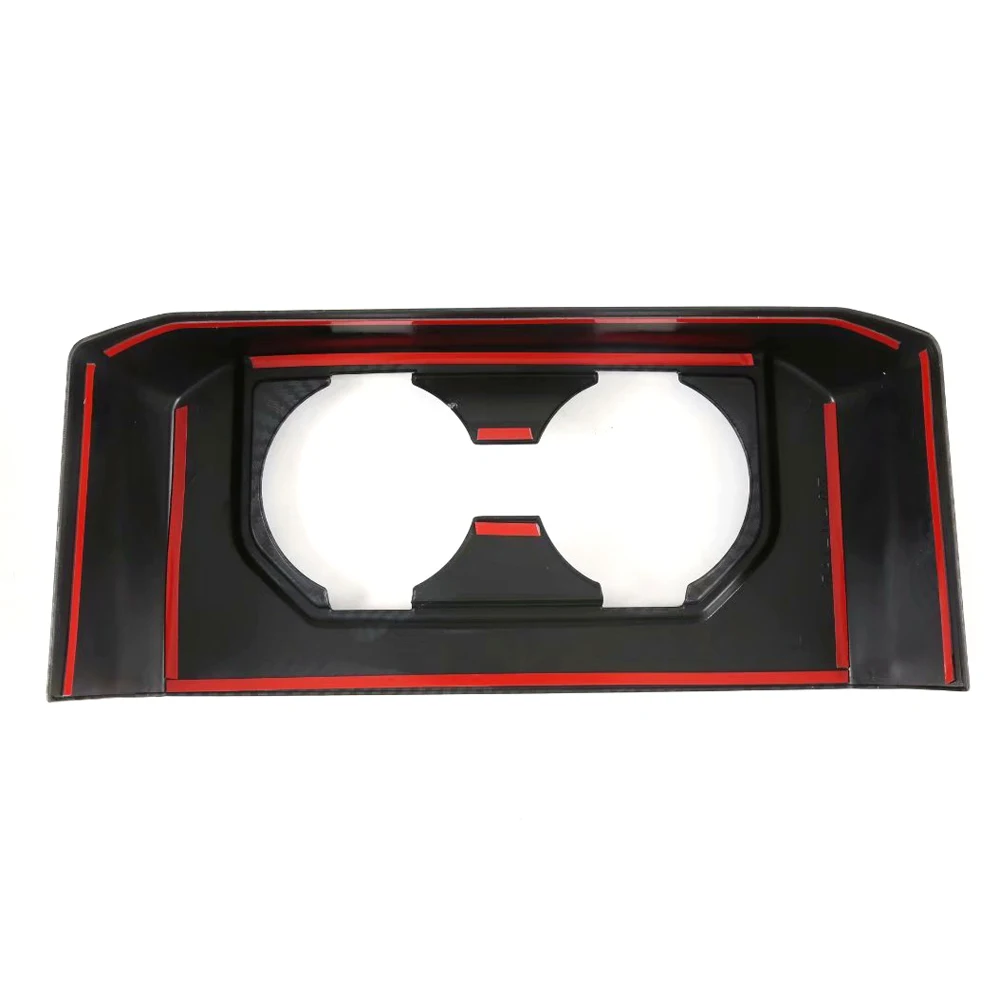 

Car-Styling Accessories 1pcs ABS Carbon Fiber Interior Rear Water Cup Holder Cover Trim for Ford F150 F-150 2015-2019